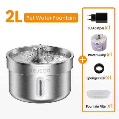 Smart Stainless Steel Pet Water Dispenser – Automatic Fountain for Cats & Dogs