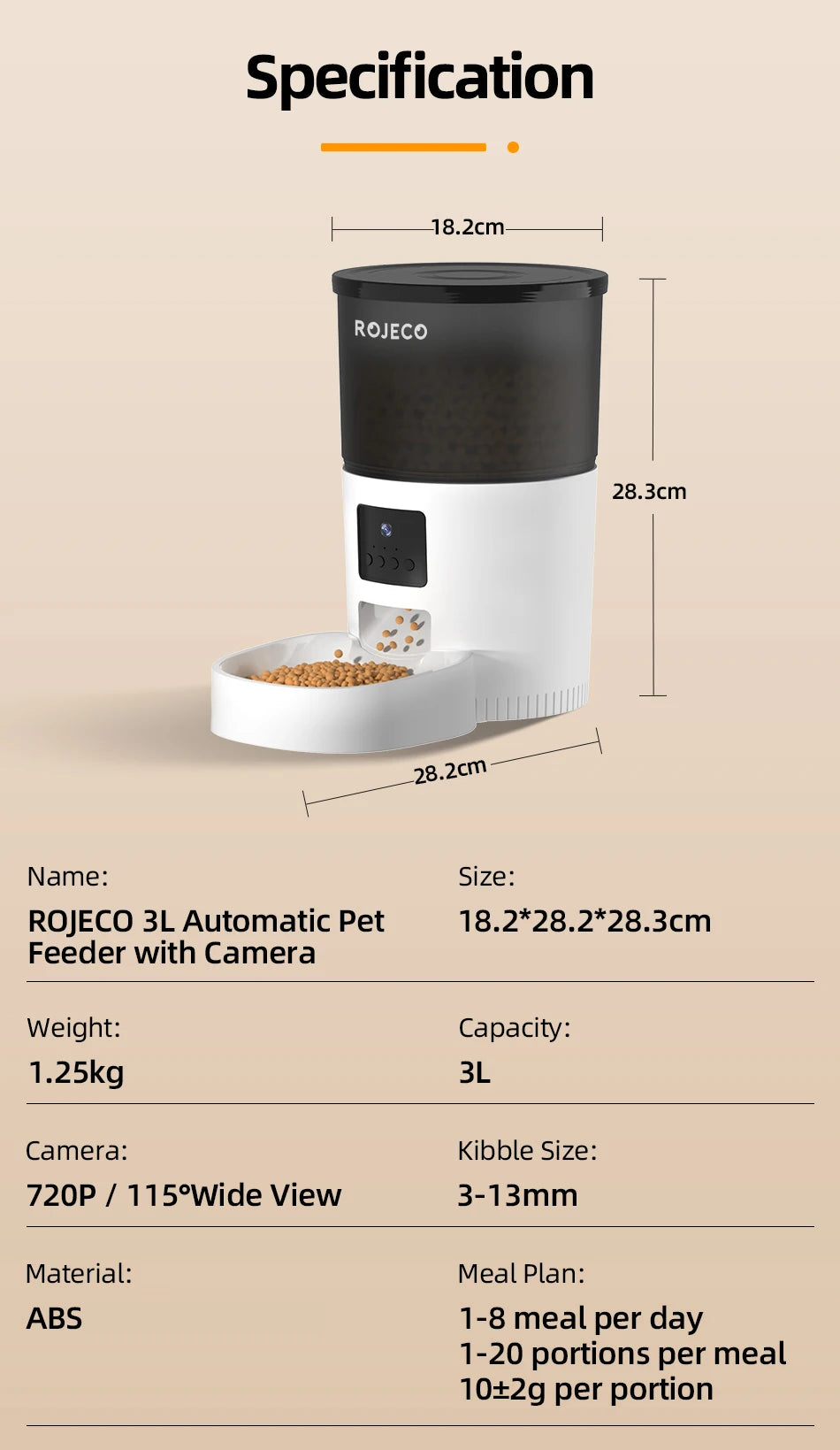 Smart Auto Cat Feeder – Camera, Voice Recorder & Remote Control