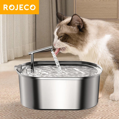 Stainless Steel Automatic Pet Water Fountain – For Cats & Dogs