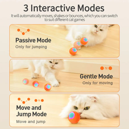 Smart Cat Bouncing Ball – Interactive Self-Moving Electric Pet Toy