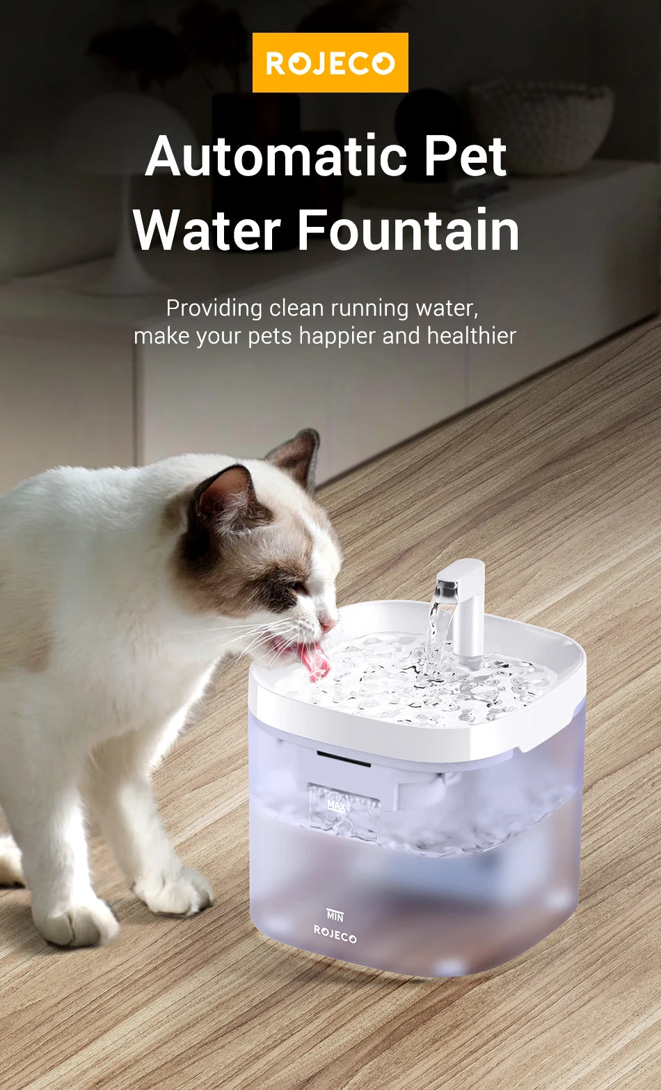 Smart Pet Water Fountain – Automatic Rechargeable Cat & Dog Water Dispenser with Filter & Pump