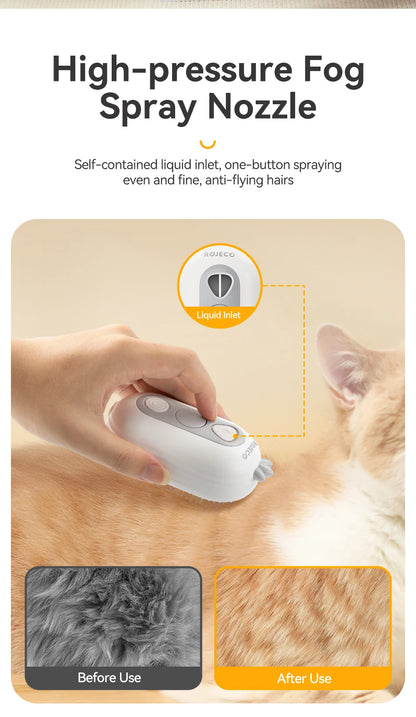 Electric Pet Grooming Brush – Wireless Steam Hair Comb for Dogs & Cats