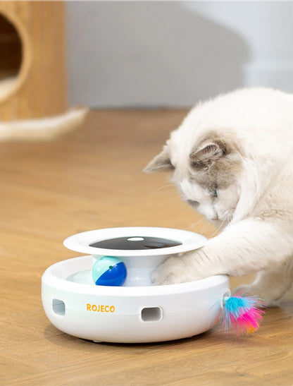 2-in-1 Smart Interactive Cat Toy – Automatic Feather & Fun Ball Set