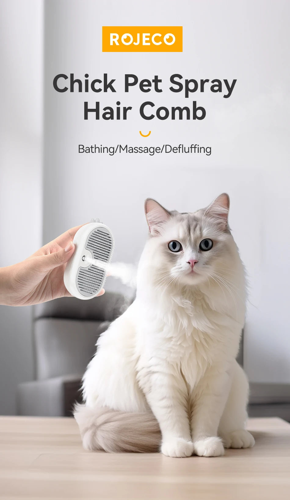 Electric Pet Grooming Brush – Wireless Steam Hair Comb for Dogs & Cats