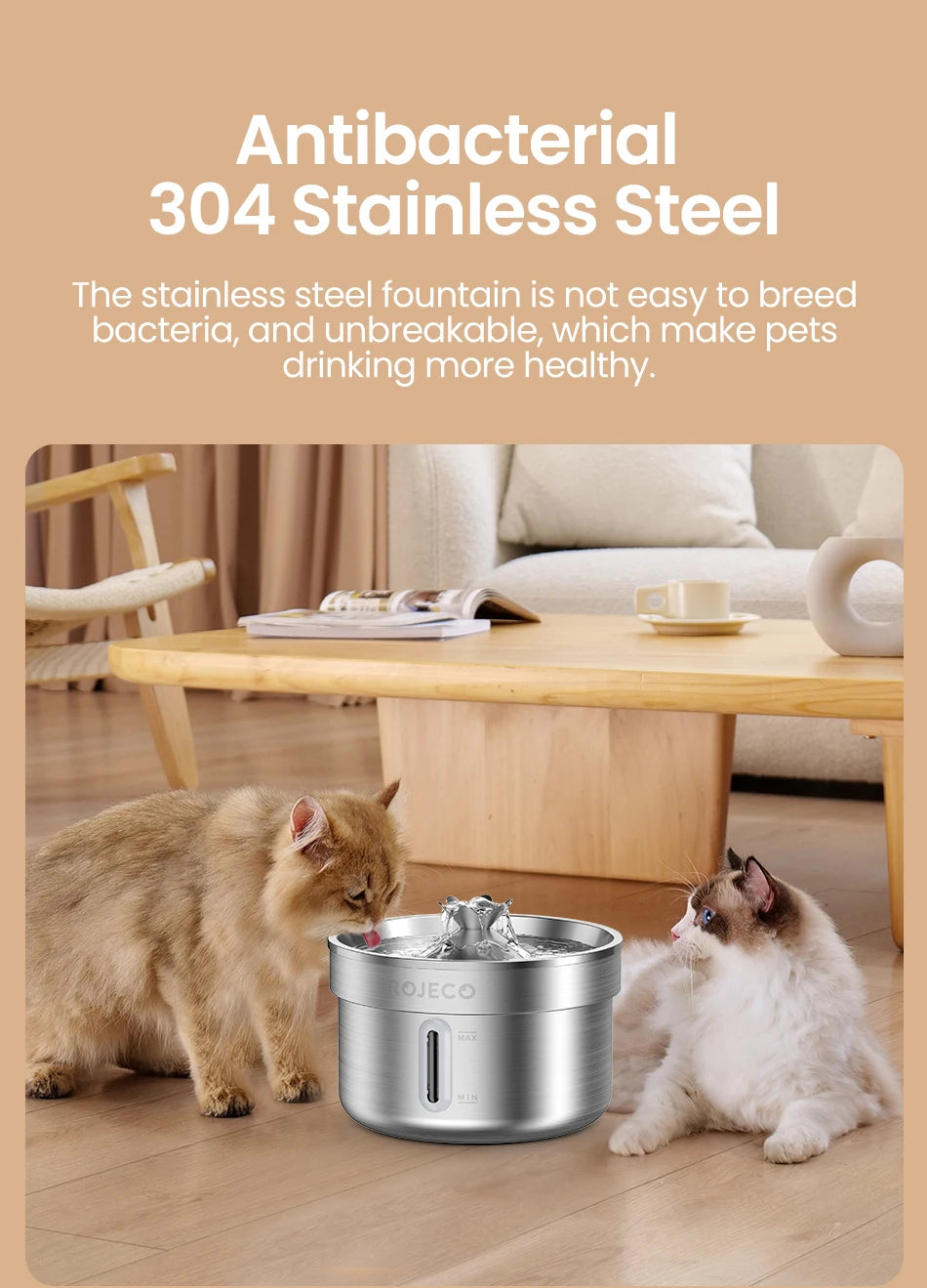 Smart Stainless Steel Pet Water Dispenser – Automatic Fountain for Cats & Dogs