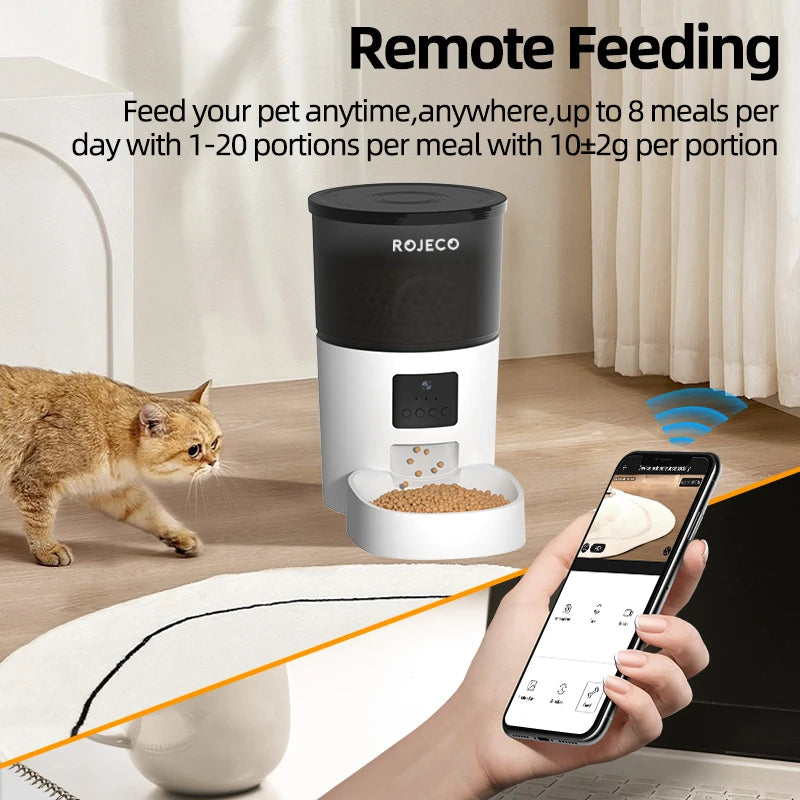 Smart Auto Cat Feeder – Camera, Voice Recorder & Remote Control