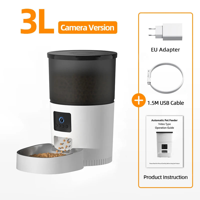 Smart Auto Cat Feeder – Camera, Voice Recorder & Remote Control