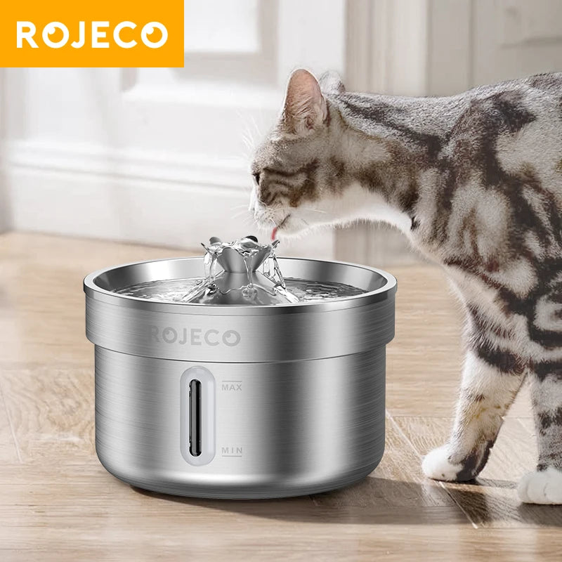 Smart Stainless Steel Pet Water Dispenser – Automatic Fountain for Cats & Dogs