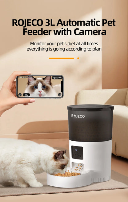 Smart Auto Cat Feeder – Camera, Voice Recorder & Remote Control