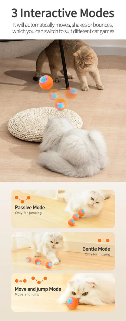 Smart Cat Bouncing Ball – Interactive Self-Moving Electric Pet Toy