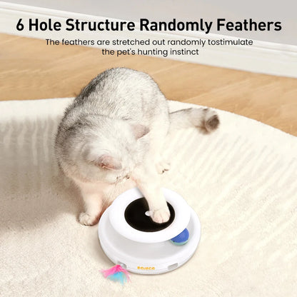 2-in-1 Smart Interactive Cat Toy – Automatic Feather & Fun Ball Set